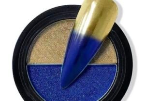 Polvo espejo Azul + Dorado